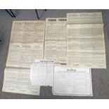 SELECTION OF 6 GERMAN & FRENCH WW1 PUBLIC NOTICES & NEWS BULLETINS ETC TO INCLUDE UPDATES FROM THE