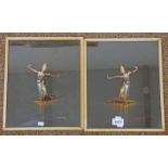 2 FRAMED PAINTINGS OF EASTERN LADIES SIGNED CHAIYONG OVERALL SIZE.