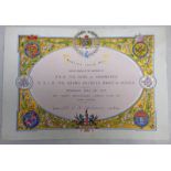 INVITATION TO MANSION HOUSE BALL GIVEN BY H.R.H THE DUKE OF EDINBURGH AND H.I.