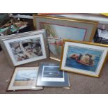 5 FRAMED PICTURES TO INCLUDE SIGNED PHOTO OF THE RED ARROWS, PHOTOS OF THE APOLLO 8 CREW & CAPSULE,