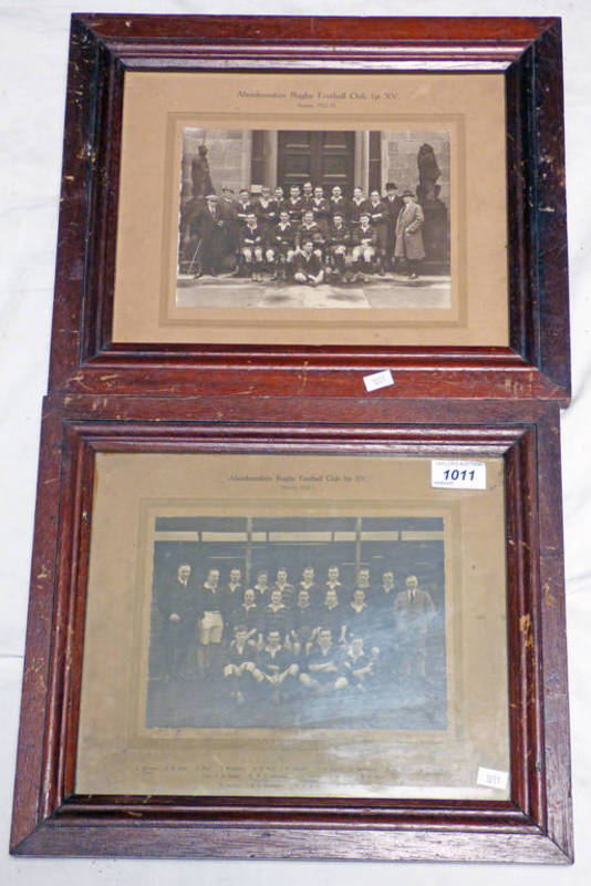 2 PHOTOGRAPHS OF ABERDEENSHIRE RUGBY FOOTBALL CLUB 1ST XV: 1922 - 23 & 1923- 24