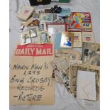 2 BOXES CONTAINING EXCELLENT SELECTION BING CROSBY MEMORABILIA INCLUDING MOUSE TRAP KEY RINGS,