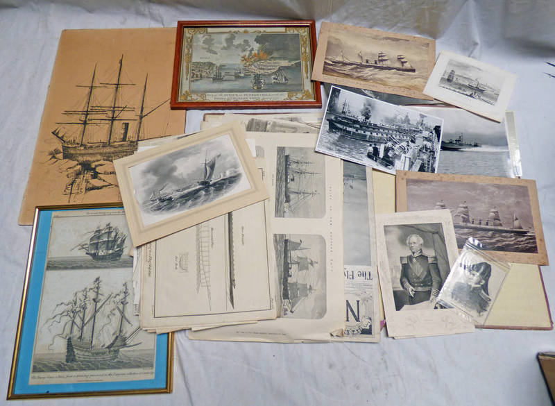 EXCELLENT SELECTION OF NAVAL ENGRAVINGS, PHOTOGRAPHS,
