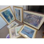 8 FRAMED PRINTS DEPICTING NAUTICAL AND RAIL BRIDGE SCENES TO INCLUDE 'OVER THE FORTH' BY DAVID