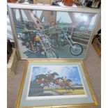 2 FRAMED PRINTS TO INCLUDE 'PETER FONDA AND DENNIS HOPPER IN EASY RIDER ' & ' THE WATER JUMP BY