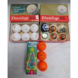 1 BOX 3 SLAZENGER PLUS GOLF BALLS, SET OF DUNLOP GOLF BALLS IN BOX & 6 GOLF BALLS STILLIN WRAPPERS,