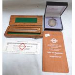 CHIEF MECHANICAL ENGINEER, LONDON TRANSPORT RULES & REGULATIONS, BRASS CASED THERMOMETER MARKED BR,