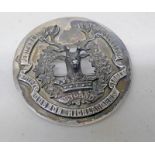 SILVER PLATED GORDON HIGHLANDERS OFFICERS PLAID BROOCH,