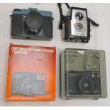 OPTIMA 535 ELECTRONIC SENSOR CAMERA IN ITS ORIGINAL BOX ALONG WITH A BROWNIE STARFLEX CAMERA AND A