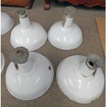 SET OF 4 ENAMEL INDUSTRIAL PENDANT LIGHTS -4-