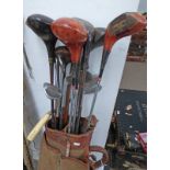 SELECTION OF GOLF CLUBS TO INCLUDE A SCARED HEAD CLUB, GIBSON & CO KINGHORN MID IRON,