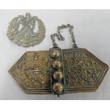 QUEENS OWN CAMERON HIGHLANDERS OF CANADA BADGE AND BUCKLE