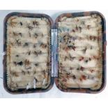 HARDY NERODA FLY BOX WITH CONTENTS OF VARIOUS FLIES