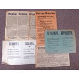 SELECTION OF 5 GERMAN WW1 PUBLIC NOTICES ETC TO INCLUDE WARNINGS REGARDING THE SPREAD OF