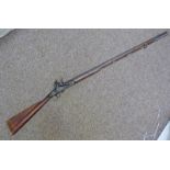 20TH CENTURY 25 BORE FLINTLOCK TRADE MUSKET WITH 101 CM LONG TAPERING BARREL WITH BIRMINGHAM PROOF