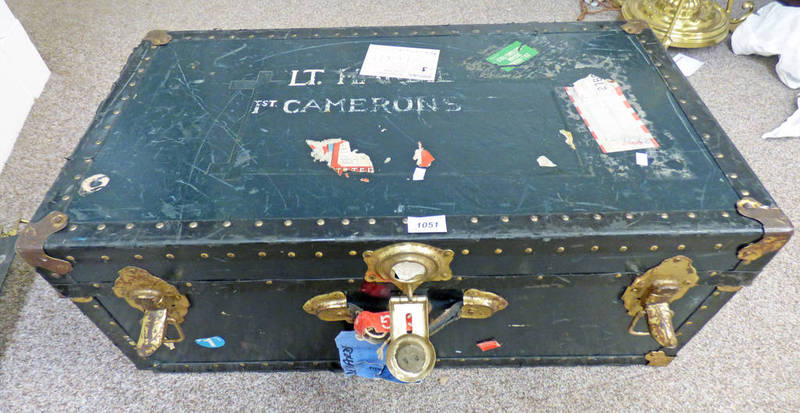 LUGGAGE TRUNK MARKED TO TOP OF LID 'LT HARDIE',