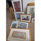 6 FRAMED PICTURES OF RAIL BRIDGES TO INCLUDE 'LE POST MAGNIFIQUE' BY KEVIN BLACKHAM,