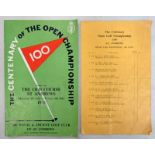 CENTENARY OF THE OPEN CHAMPIONSHIP ST ANDREWS 1960 OFFICIAL PROGRAMME & MOBILE SCOREBOARD
