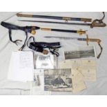 A GEORGE VI 1827 PATTERN NAVAL SWORD AND A DIRK PREVIOUSLY BELONGING TO COMMANDER C.E.