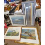 4 FRAMED LIMITED EDITION PRINTS, SIGNED IN PENCIL TO INCLUDE 'PHANTOM STRIKE' BY ROBERT TAYLOR,