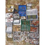 SELECTION OF FLY BOXES ETC WITH CONTENTS OF VARIOUS FLIES