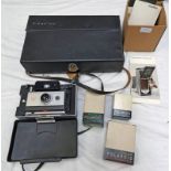 POLAROID 101 AUTOMATIC LAND CAMERA IN CASE, POLAROID EXPOSURE METER #625 IN BOX,