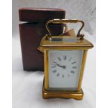 LATE 19TH CENTURY BRASS CARRIAGE CLOCK, 11.