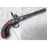 18TH CENTURY L BARBAR QUEEN ANNE TRAVELLING PISTOL WITH 13.