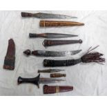 SELECTION OF AFRICAN AND EASTERN STYLED KNIFES,