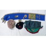 ANCIENT ORDER OF FREE GARDENERS SASH, GREEN AND BULLION MASONIC SASH, 1937 - 38 R.F.C.