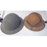 PAIR OF REPRODUCTION WW2 BRODIE HELMETS,