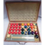 CASED SET OF POOL & SNOOKER BALLS,