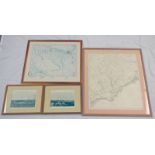 FRAMED MAP OF NORTH ANGUS FRAMED RUSSIAN MAP,