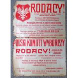 POLISH 1916 ELECTION POSTER 99 X 70 CM,