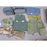 SELECTION OF FISHING BAGS AND WAIST COATS TO INCLUDE BRANDS SUCH AS CRANE, WILDERNESS,