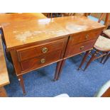 PAIR OF INLAID MAHOGANY BEDSIDE CHESTS WITH 2 DRAWERS Condition Report: 71cm tall x