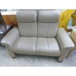 STRESSLESS 2 SEATER LEATHER RECLINING SETTEE Condition Report: Yes this is a