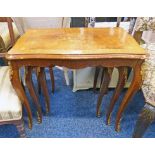 NEST OF 3 TABLES WITH ORMOLU MOUNTS & FLORAL INLAY