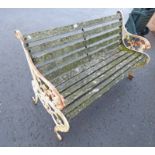 GARDEN BENCH WITH METAL ENDS Condition Report: missing spar rusty weathered