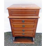 EARLY 20TH CENTURY FALL FRONT 4 DRAWER CABINET WITH LIFT-UP TOP 79CM TALL
