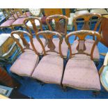 SET OF 6 19TH CENTURY MAHOGANY DINING CHAIRS ON CABRIOLE SUPPORTS,