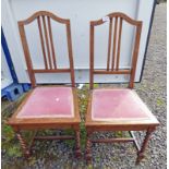 PAIR OF EARLY 20TH CENTURY DINING CHAIRS ON BARLEY TWIST SUPPORTS