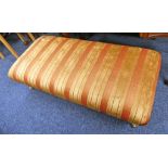 RED & GOLD STRIPPED RECTANGULAR FOOTSTOOL - 122 CM WIDE Condition Report: Overall