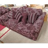 PURPLE FLORAL UPHOLSTERED 2 - SEATER SETTEE