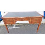 MAHOGANY DESK WITH LEATHER INSET TOP,