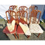 SET OF 6 20TH CENTURY TEAK DINING CHAIRS ON SHAPED SUPPORTS