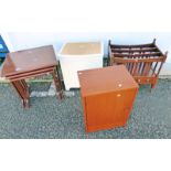 MAHOGANY CANTERBURY, NEST OF 3 TABLES,