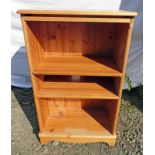 20TH CENTURY PINE BOOKCASE 92CM TALL X 57CM WIDE