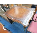 LADIES WRITING TABLE WITH LEATHER INSET TOP,