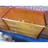 YEW WOOD CHEST OF 3 DRAWERS ON BRACKET SUPPORTS 66CM TALL X 80CM WIDE X 43CM DEEP